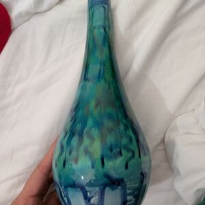 Blue and Green Ceramic Vase Vintage